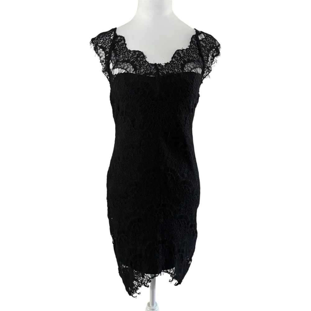 Intimately Free People Peekaboo Lace Hi-Low Dress | Black | S - Picture 3 of 13